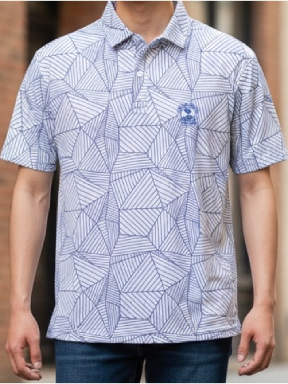 G/FORE Pebble Beach Golf Links Geometric Performance Polo Shirt